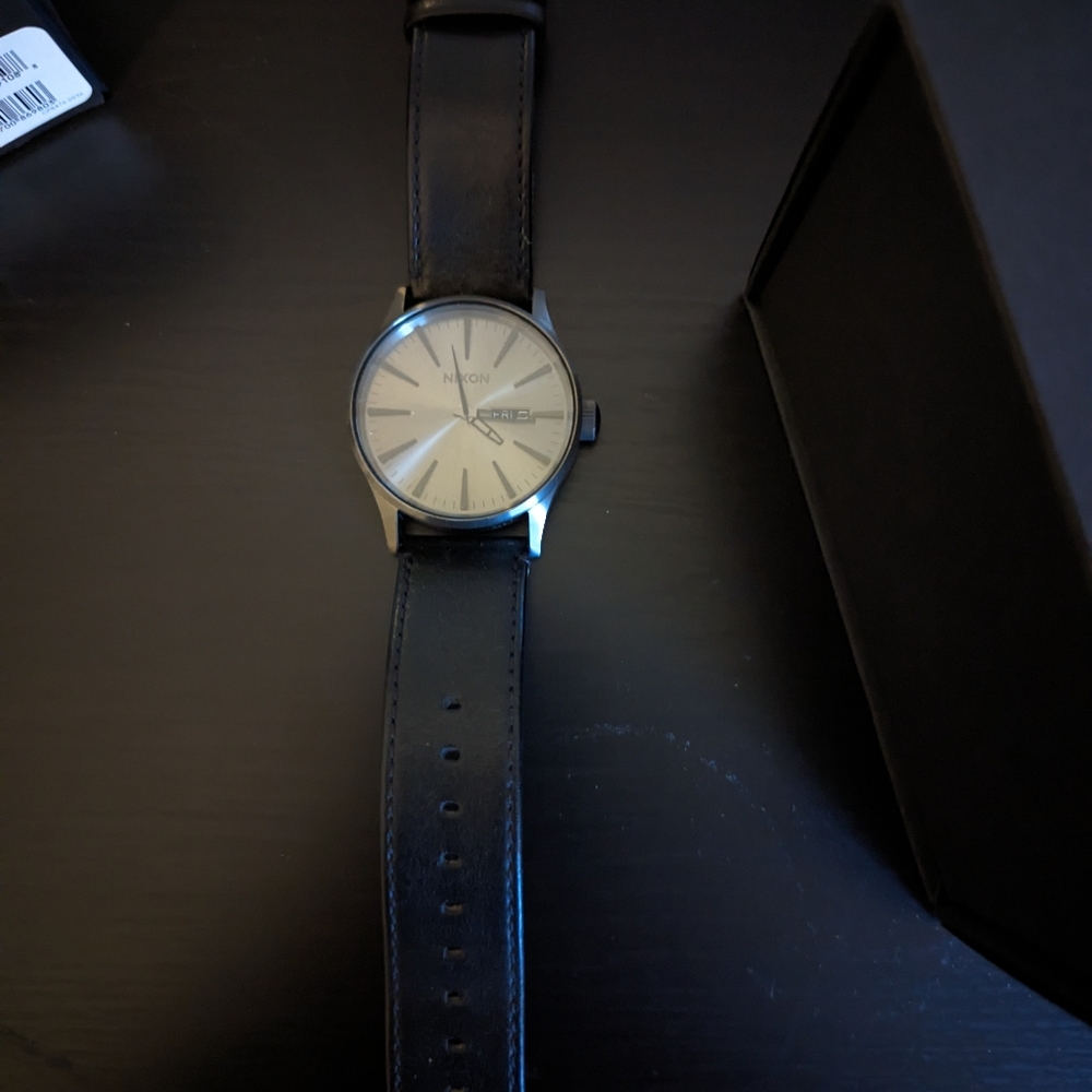 Nixon Sentry Leather Watch